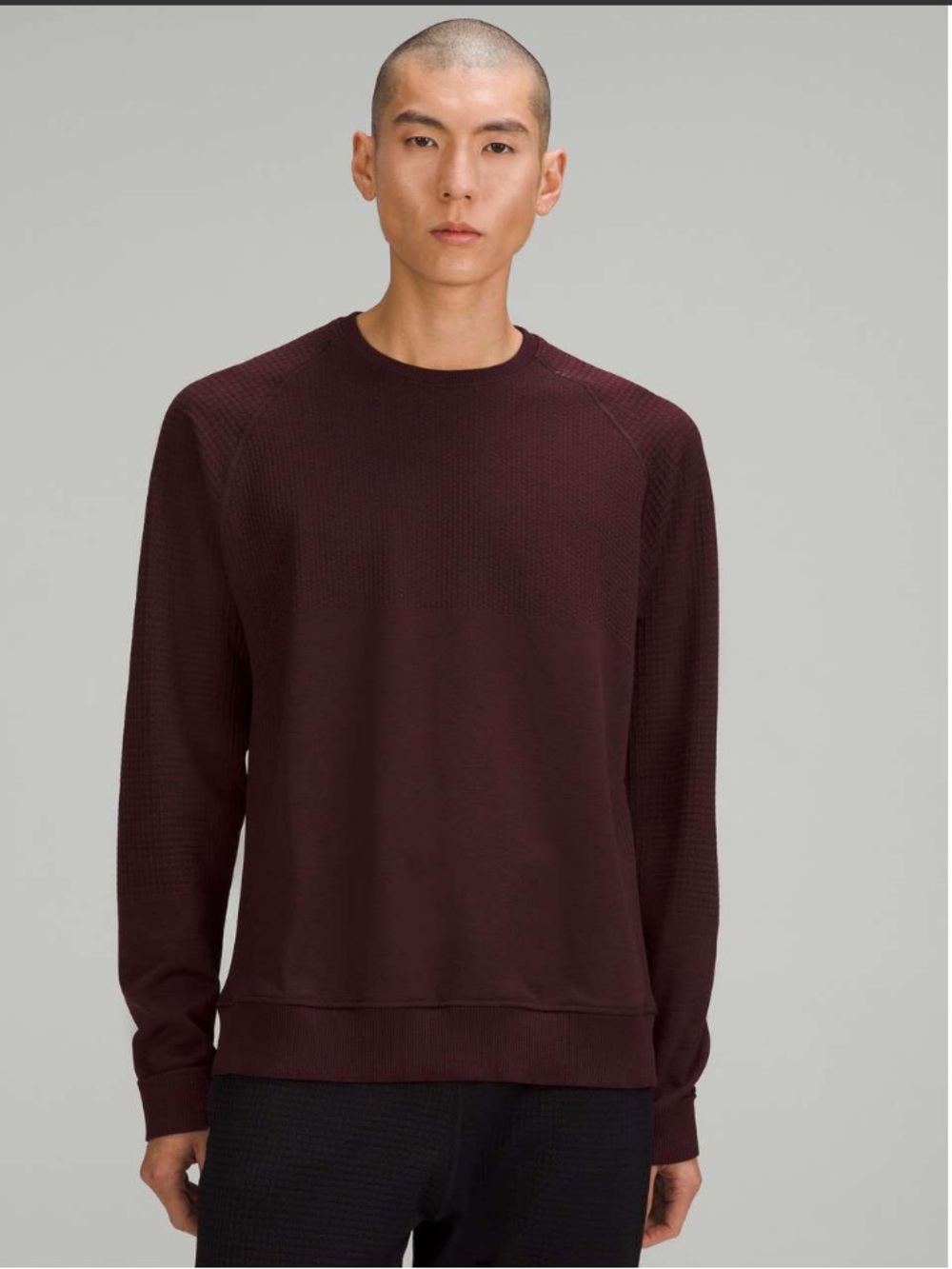 Lululemon Engineered Warmth Long Sleeve Crew in Cassis/ Pomegranate/ Black M - Picture 2 of 14